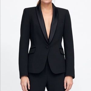 Black blazer with satin material added!